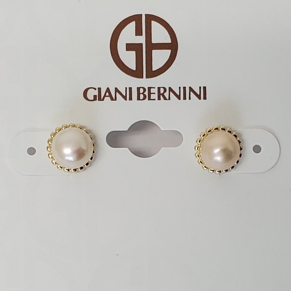 Gold And Pearl Flower Studs - Picture 2 of 4